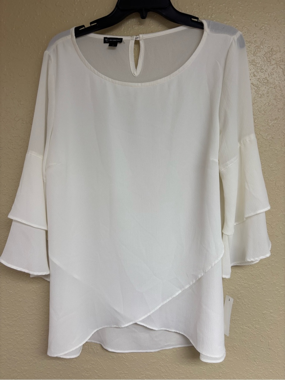new directions White Layered Bell Sleeve Blouse